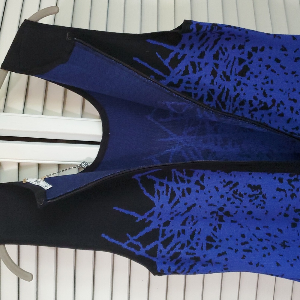 Sioni Black and Blue Bodycon Dress - Picture 9 of 11